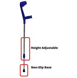 Fidelis Healthcare Adjustable Mild Steel Elbow Crutch Blue
