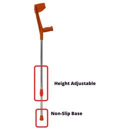 Fidelis Healthcare Adjustable Mild Steel Elbow Crutch Orange