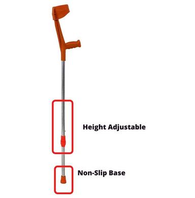 Fidelis Healthcare Adjustable Mild Steel Elbow Crutch Orange