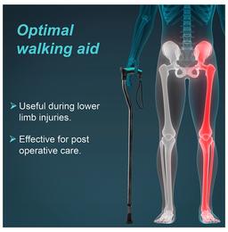 Tynor L-07 Walking Stick (Soft Top) Universal Silver