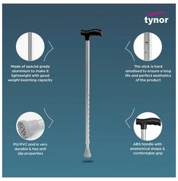 Tynor L-08 Walking Stick L Type Silver
