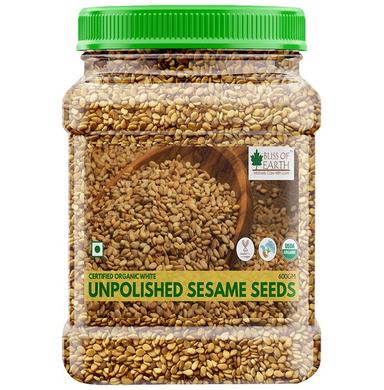Bliss of Earth Certified Organic White Sesame Seeds Unpolished