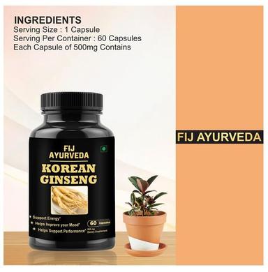 Fij Ayurveda Korean Ginseng 500mg Capsule
