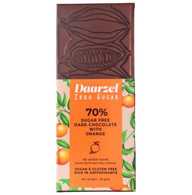 Daarzel Zero Sugar 70% Sugar Free Dark Chocolate with Orange