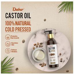 Dabur 100% Natural Cold-Pressed Castor Oil | Promotes Hair Growth & Hydrates Skin
