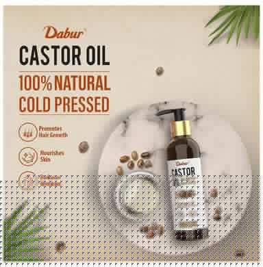 Dabur 100% Natural Cold-Pressed Castor Oil | Promotes Hair Growth & Hydrates Skin