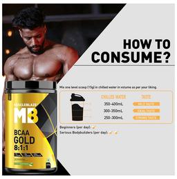 MuscleBlaze Green Apple BCAA Gold 8:1:1 with Leucine, Glutamine & Electrolytes |