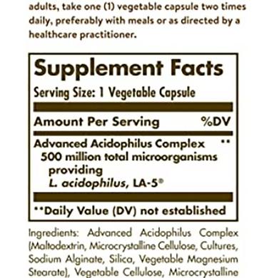 Solgar Advanced Acidophilus Vegetable Capsule