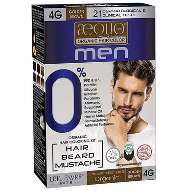 Aequo Organic Hair Color Men Golden Brown 4G