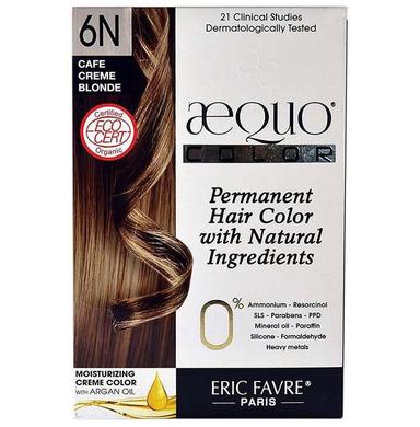 Aequo Permanent Hair Color with Natural Ingreidents Cafe Creme Blonde 6N