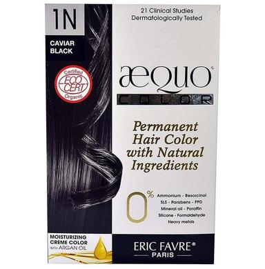 Aequo Permanent Hair Color with Natural Ingreidents Caviar Black 1N