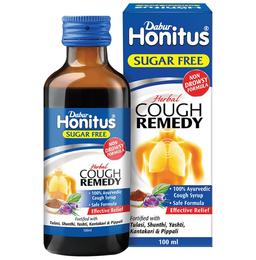 Dabur Sugar Free Honitus Honey-Based Ayurvedic Cough Syrup | Fast Relief from Cough, Cold & Sore Throat | Non-Drowsy