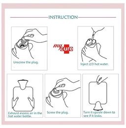 Mycure Rubber Hot Water Bag for Pain Relief & Massager Red