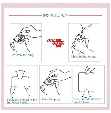 Mycure Rubber Hot Water Bag for Pain Relief & Massager Red
