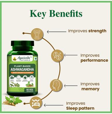 Agniveda Naturals Plant-Based Ashwagandha Veg Capsules
