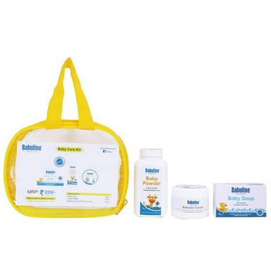 Babuline Baby Care Kit | Baby Powder, Baby Babziox Cream & Baby Soap | Newborn Baby Skin Care Kit | Baby First Gift Combo Set Bag