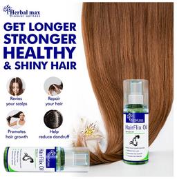 Herbal Max Combo Pack of Hair Flix Pro 60 Capsules and Hair Flix Oil 100ml