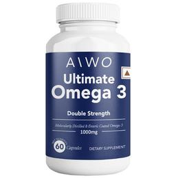 AIWO Ultimate Omega 3 Double Strength Fish Oil 1000mg for Heart Health | Capsule