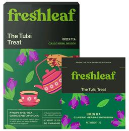 Freshleaf Combo Pack of Moroccan Mint Green Tea Bag (20) & The Tulsi Treat Green Tea Bag (20)