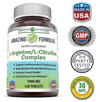 Amazing Nutrition L-Arginine, L-Citrulline Complex 1000mg Tablet