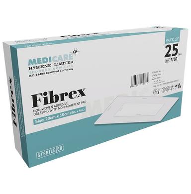 Medica Fibrex Non-Woven Adhesive Dressing With Non-Adherent Pad 10cm x 20cm
