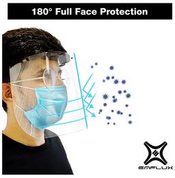 Emflux Reusable and Durable Face Shield with 1 Headgear & 2 Visor