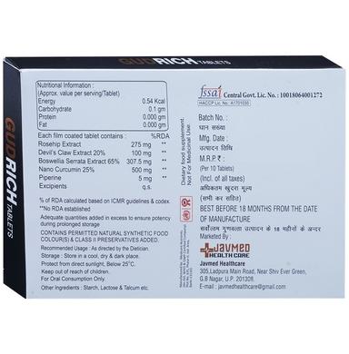 Gudrich Tablet with Rosehip, Boswellia, Curcumin & Piperine