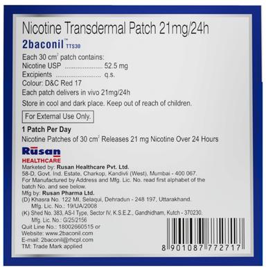 2baconil 21mg Nicotine Transdermal Patch Step 1