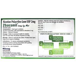 2baconil 2mg Nicotine Chewing Gum | Sugar-Free | Flavour Sugar Free Ice Mint Chewing Gums