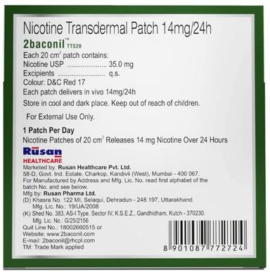 2baconil Patches Therapy for More Than 20 Cigarettes a Day
