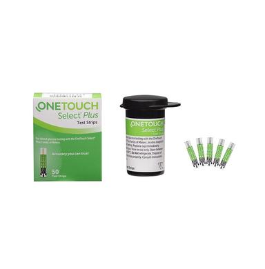 Combo of 2 Pack of OneTouch Select Plus Test Strip (50 Each) & 4 Pack of OneTouch Delica Plus Lancet (25 Each)