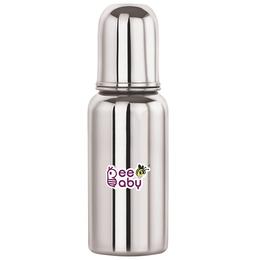 BeeBaby 2 in 1 Ultimate Stainless Steel Infant Baby Feeding Bottle with Anti Colic Nipple & Silicone Sippy Spout 4 Months +