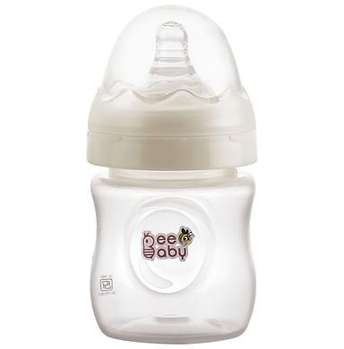 BeeBaby Ease Wide Neck Baby Feeding Bottle with Anti-Colic Soft Silicone Nipple 4 months+ White