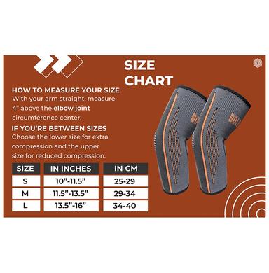 Boldfit Elbow Support Sleeve Wrap Cap Grey Orange Small