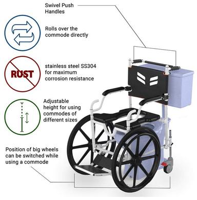 Frido Go Self Propelled Portable Shower & Commode Wheelchair