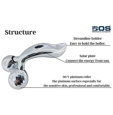 Bos Medicare Surgical 3D Manual Solar Powered Roller Face Body Massager