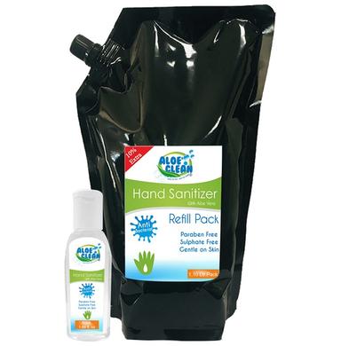 Aloe Clean Anti Bacterial Hand Sanitizer 500ml with Refill Pack 1.10L