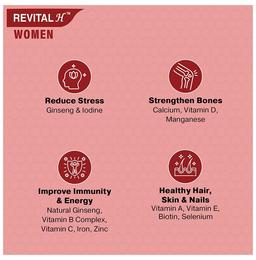 Revital H Woman Tablet with Multivitamins, Calcium, Zinc & Natural Ginseng | For Daily Immunity, Strong Bones & Energy