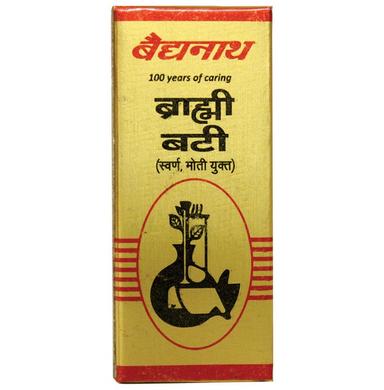 Baidyanath (Nagpur) Brahmi Bati with Gold & Pearl | For Concentration & Grasping Power