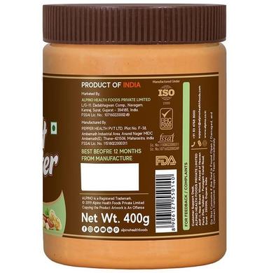Alpino Organic Smooth Unsweetened Peanut Butter (400gm Each)