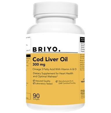 Briyo Cod Liver Oil Omega-3 Fatty Acids with Vitamin A & D