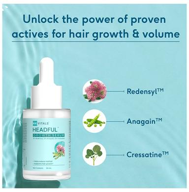 HK Vitals Combo Pack of Hair Strength Gummies, Strawberry (30) & Headful Growth Serum (30ml)