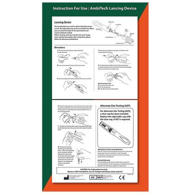 Ambitech Combo Pack of Adjustable Lancing Device with Ambitech 100 Round Lancets