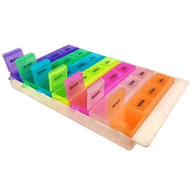Ambitech Pill Organizer for 28 Days/4 Weeks with Transparent and Detachable Compartments