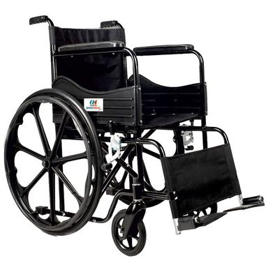 Ambitech Premium Easy Foldable, Manual Mobility, Mild Steel Wheelchair with Rear Mag Wheels and safety belt