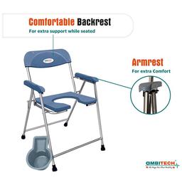 Ambitech Premium Stainless Steel Foldable Commode Chair