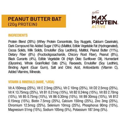 RiteBite Max Protein Active 20 gm Protein Bar (70gm Each) Peanut Butter