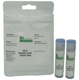 Dr. Romas Homeopathy HD-61 Hoarse Voice & Throat pain, 2 Bottles of 2 Dram