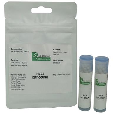 Dr. Romas Homeopathy HD-74 Dry Cough, 2 Bottles of 2 Dram