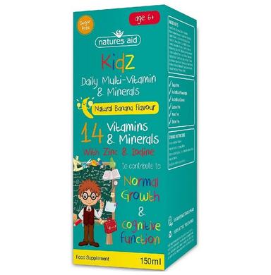 Natures Aid Kidz Multi-Vitamin & Mineral Liquid Age 6+ Banana